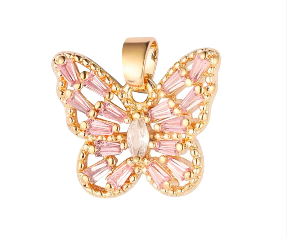 DIJE DE MARIPOSA ROSA