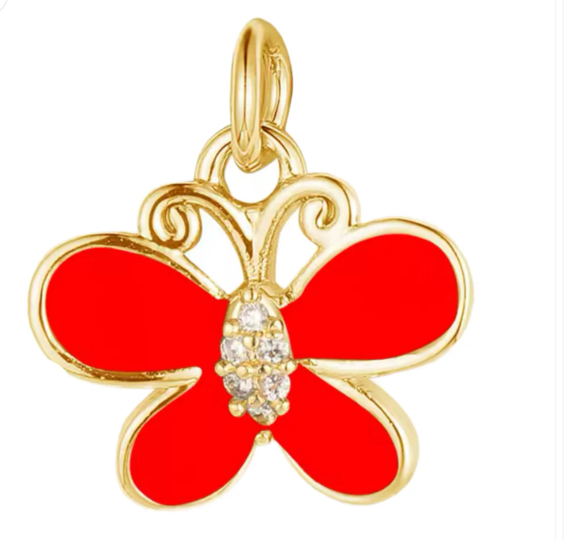 DIJE DE MARIPOSA ROJA