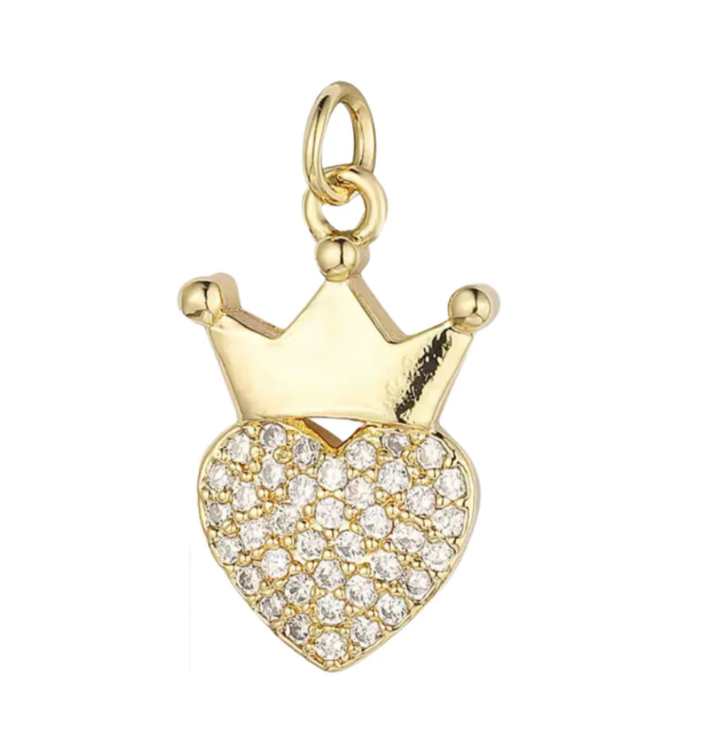 DIJE CORAZON Y CORONA