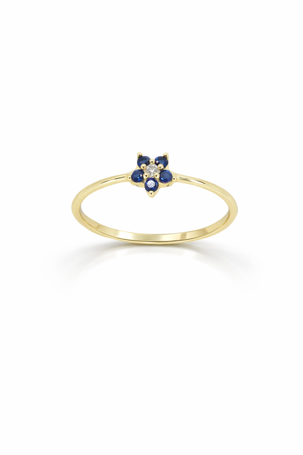 ANILLO CON FLOR ZR AZUL