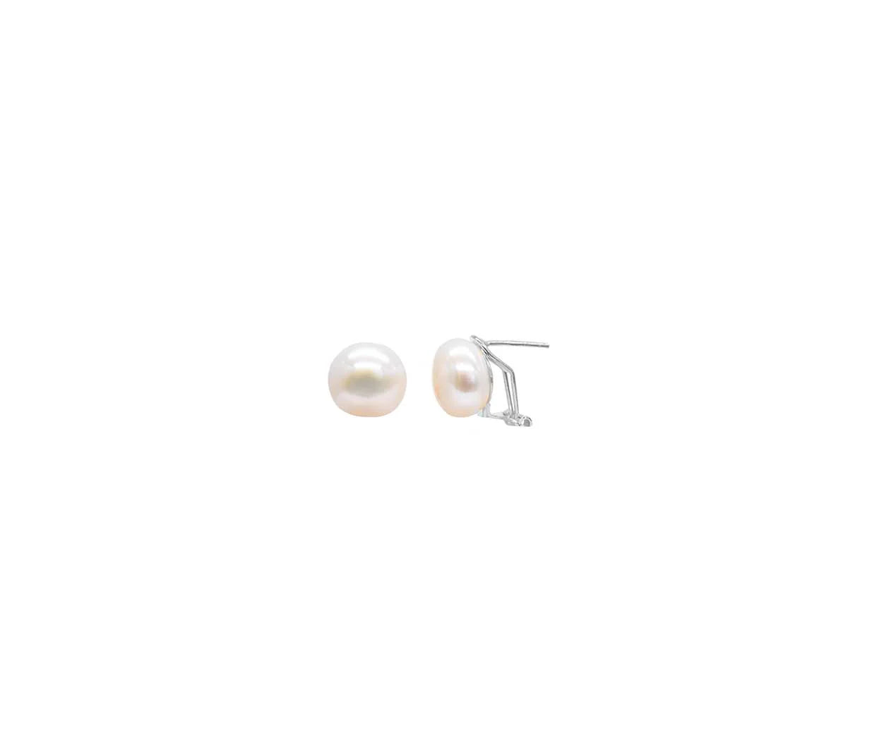 ARETES PERLAS CON CIERRE DE OMEGA
