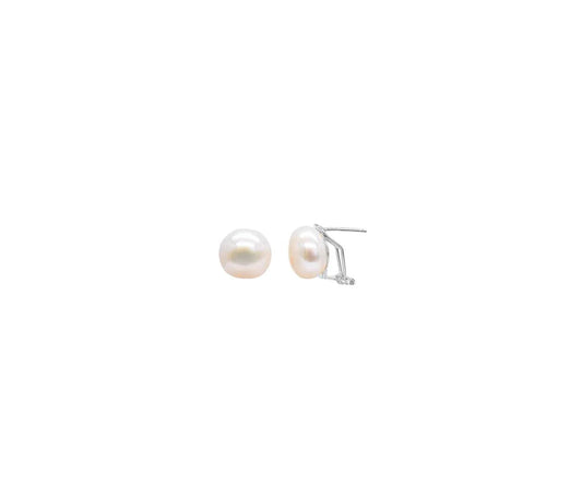 ARETES PERLAS CON CIERRE DE OMEGA