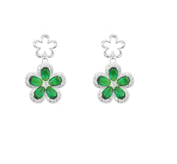 ARETES FLOWER CZ VERDE