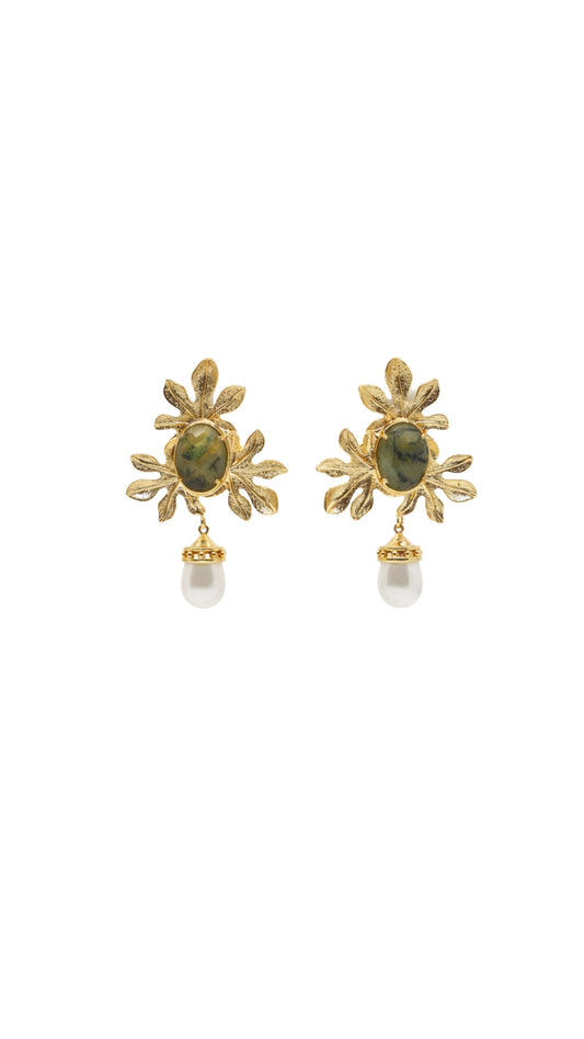 ARETES FLOR PERLA