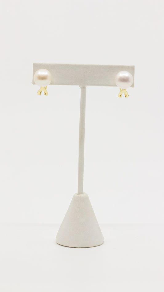 ARETES PERLAS CON CIERRE DE OMEGA