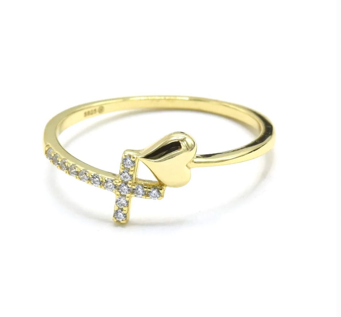 ANILLO CROSS & HEART