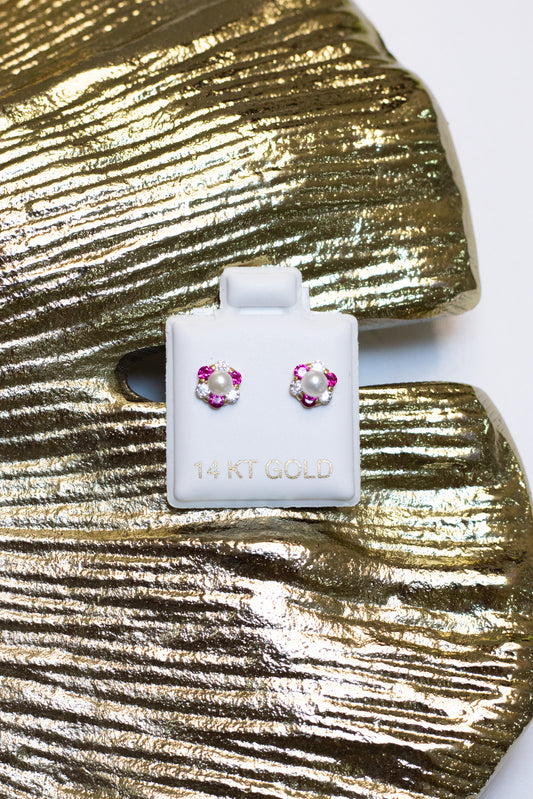 ARETES PINK FLOWER