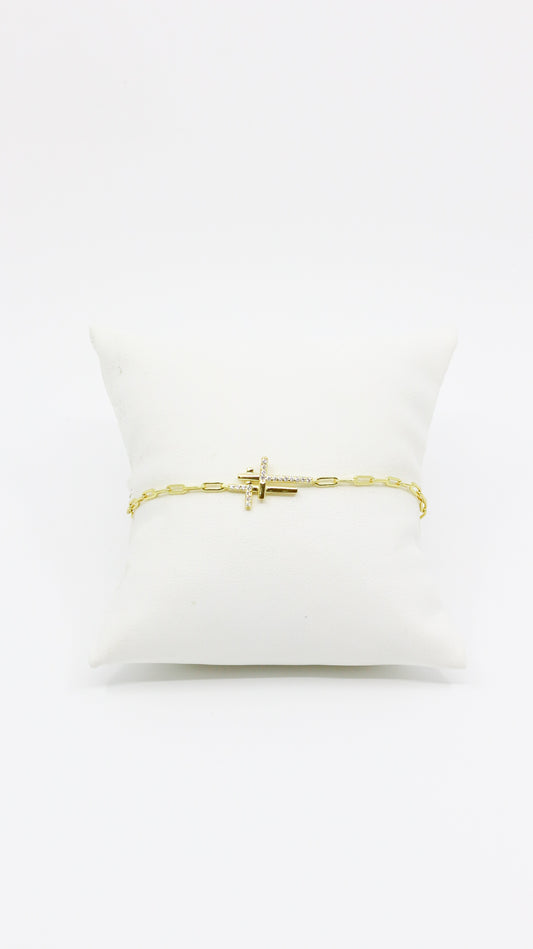 PULSERA 2 CRUZ GOLD