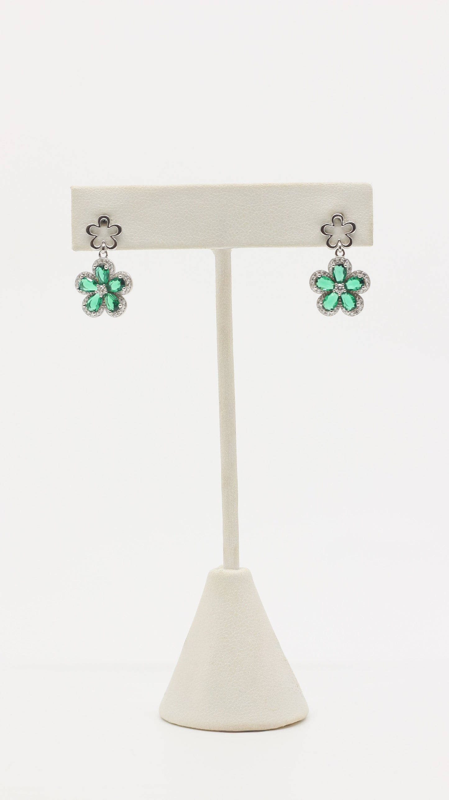 ARETES FLOWER CZ VERDE