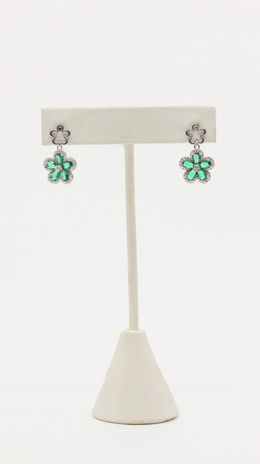 ARETES FLOWER CZ VERDE