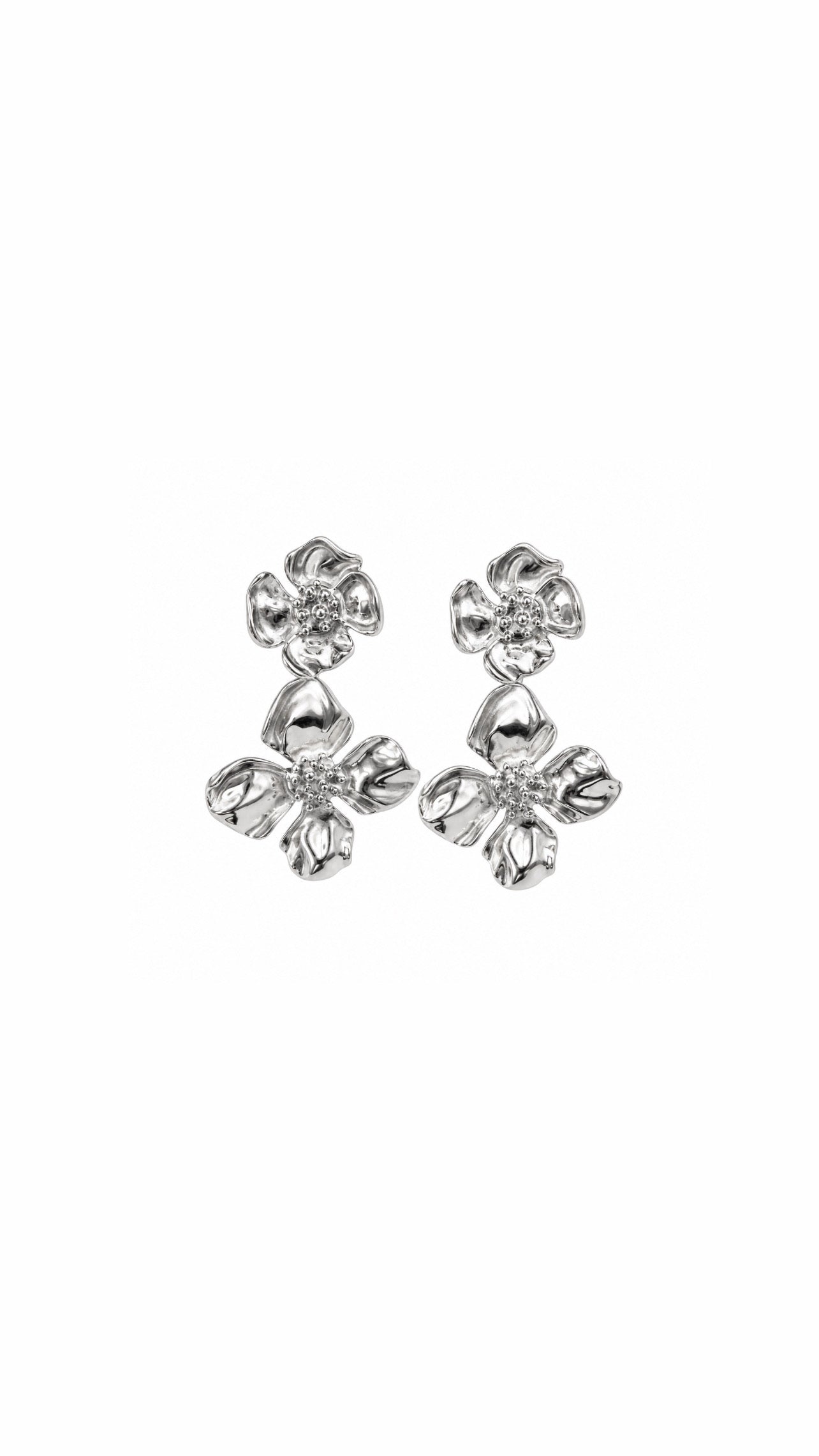 ARETES FLOR SILVER