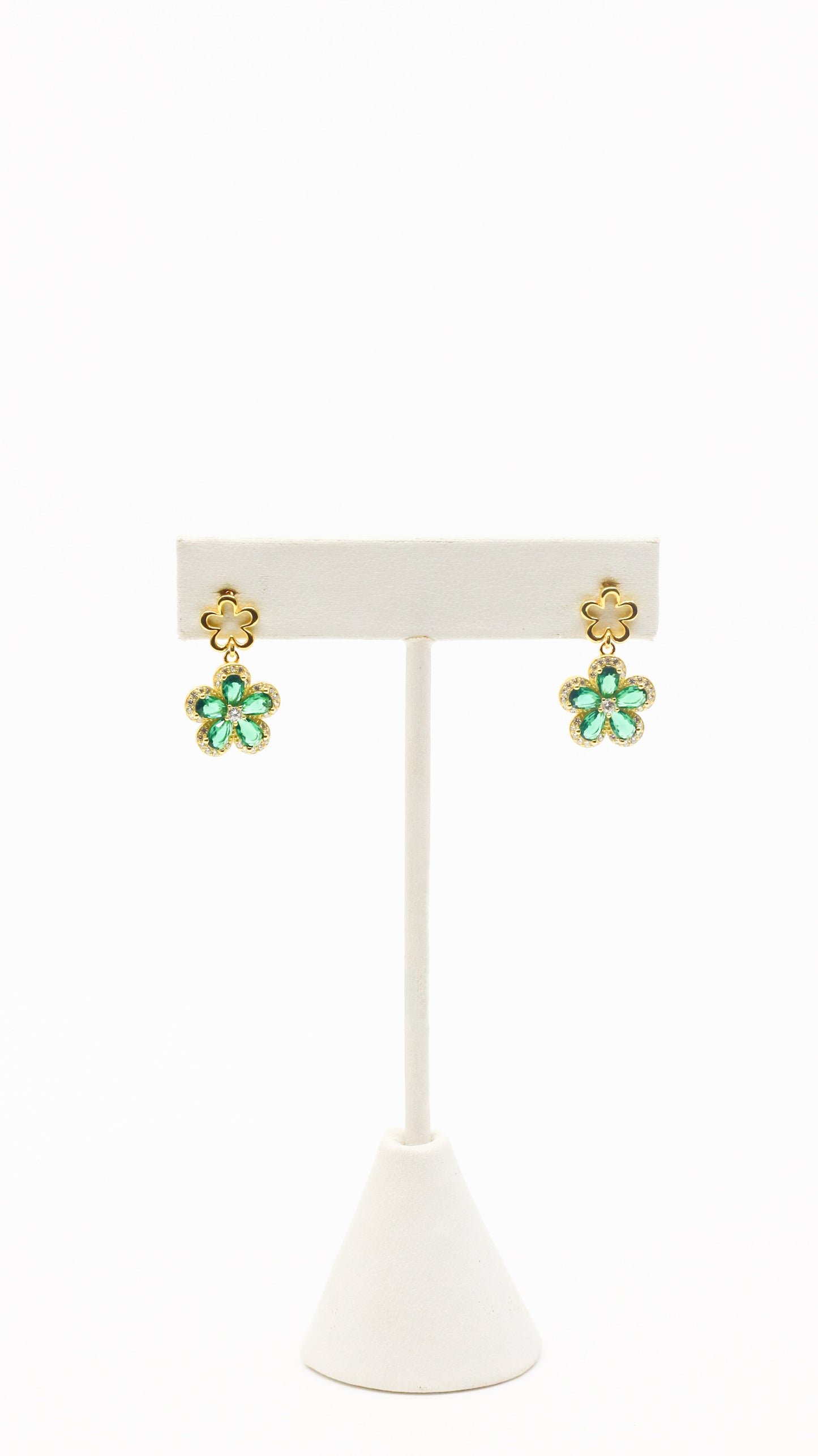 ARETES FLOWER CZ VERDE
