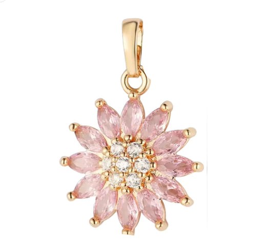 DIJE FLOR ROSA