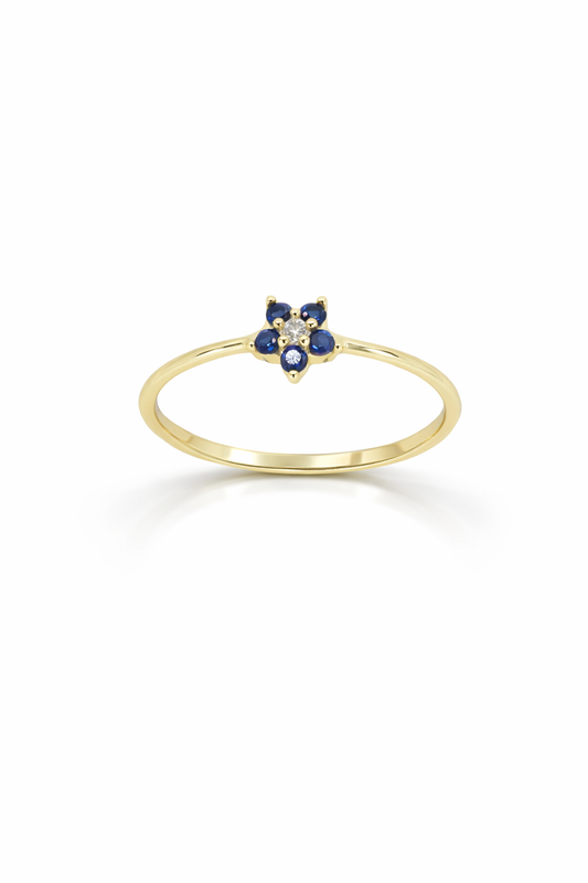 ANILLO CON FLOR ZR AZUL