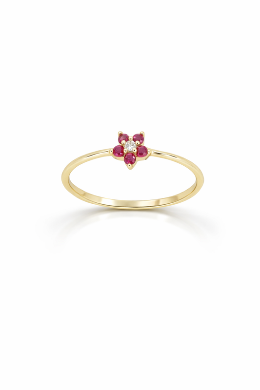 ANILLO CON FLOR ZR ROSA